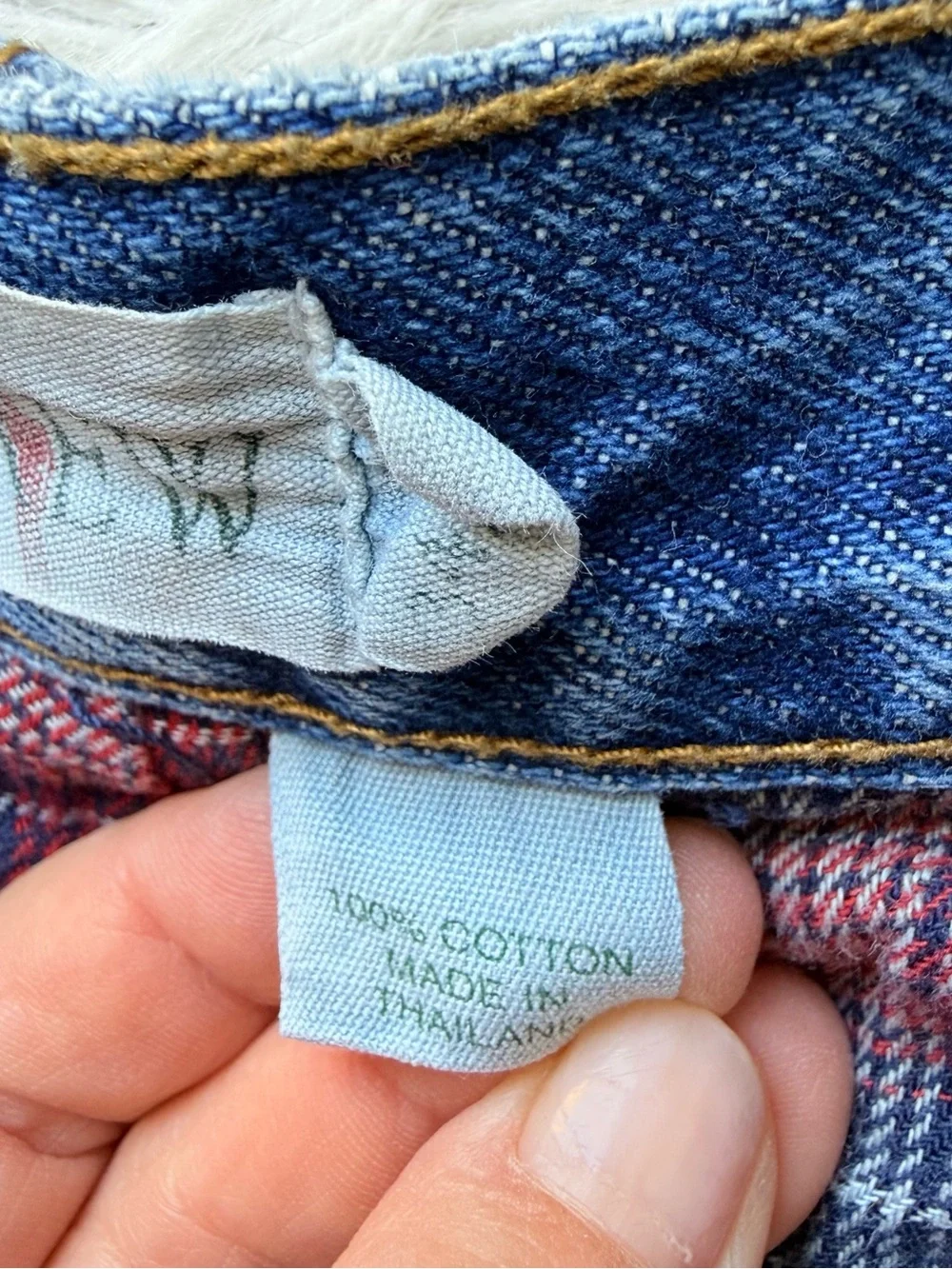 Vintage J.Crew Oarsman Jeans 34x32 Flannel Lined Unisex Plaid Denim